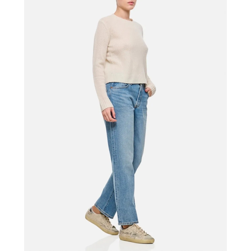 Lisa Yang Pullover Relaxed Fit Crew-Neck Knit Jumper With Subtle Ribb Neutrals (Image 2)