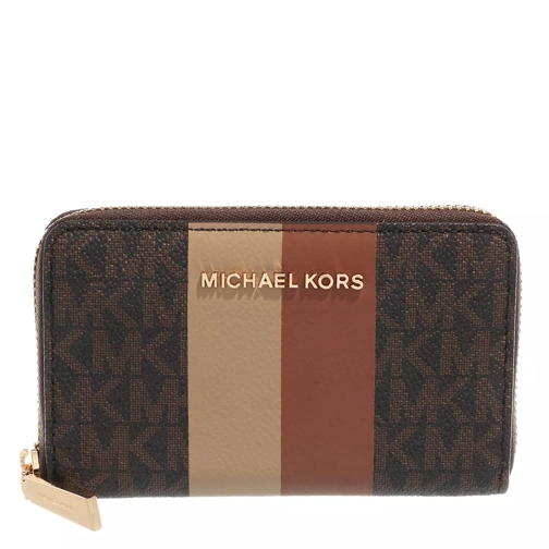 MICHAEL Michael Kors Small Card Case Brown/Luggage Portemonnaie mit Zip-Around-Reißverschluss