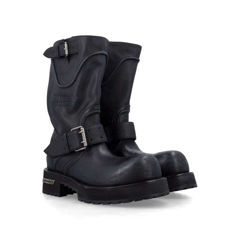 Balenciaga Laarzen Venom Leather Bootie Black