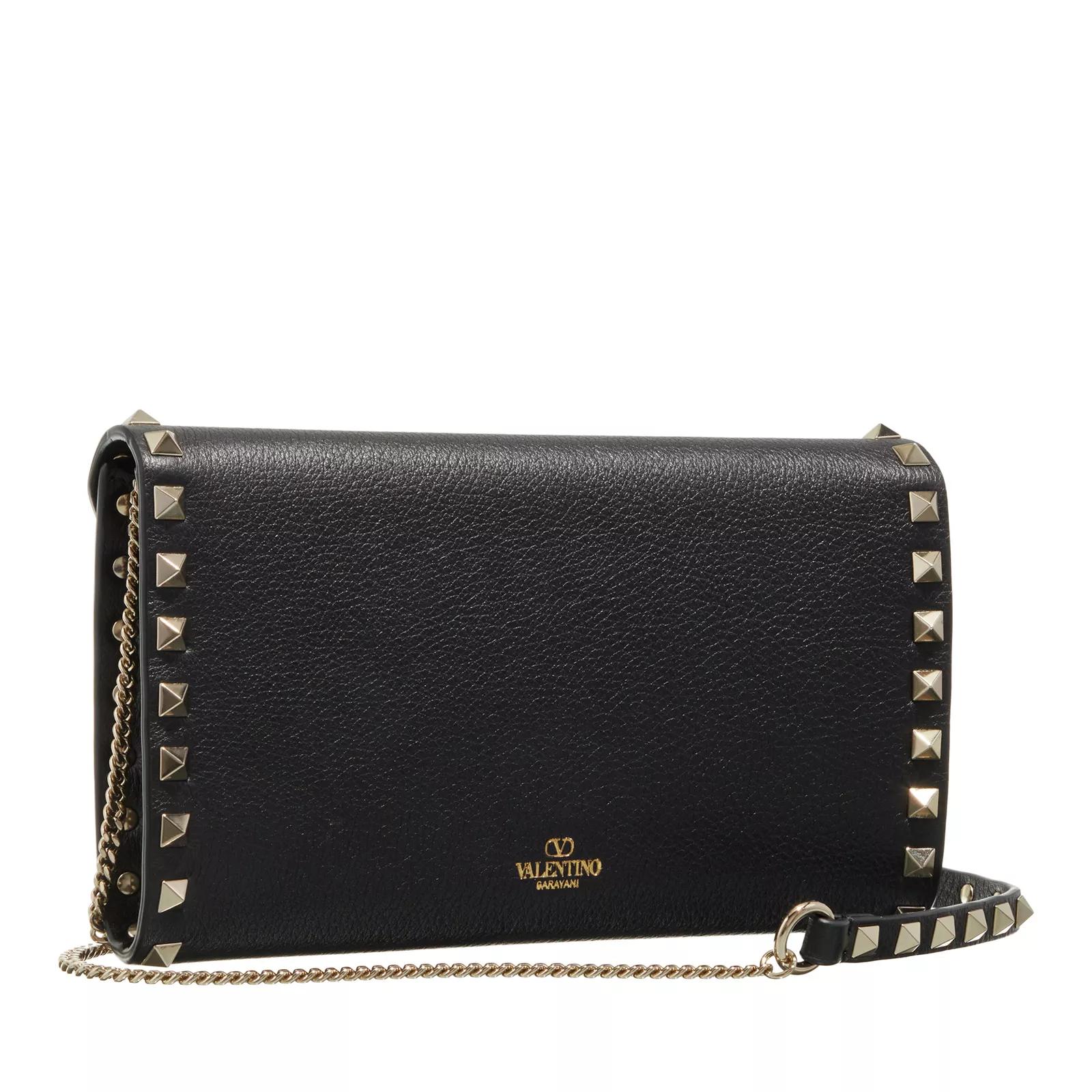 Valentino Garavani Crossbody bags Wallet On Chain Rockstud in zwart