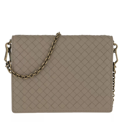 Bottega Veneta Intrecciato Chain Wallet Nappa Leather Limestone Crossbody Bag