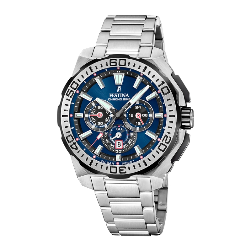Festina Chronograph Chrono Bike Uhr Silber