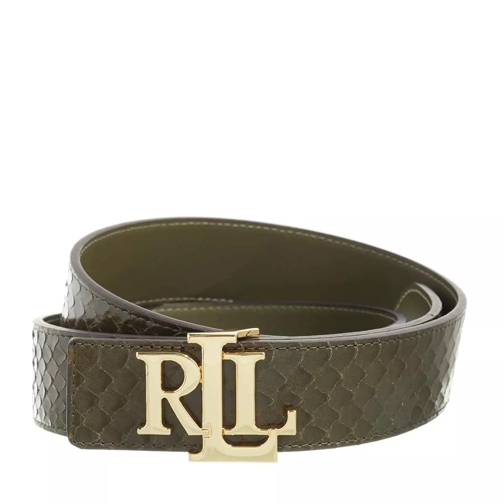 Lauren Ralph Lauren Rev Belt Wide Olive Classic Olive Leather Belt
