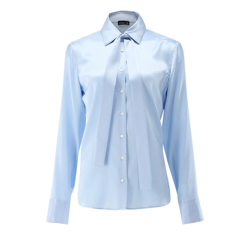 VAN LAACK Bluse Bluse Modern Fit Uni blau