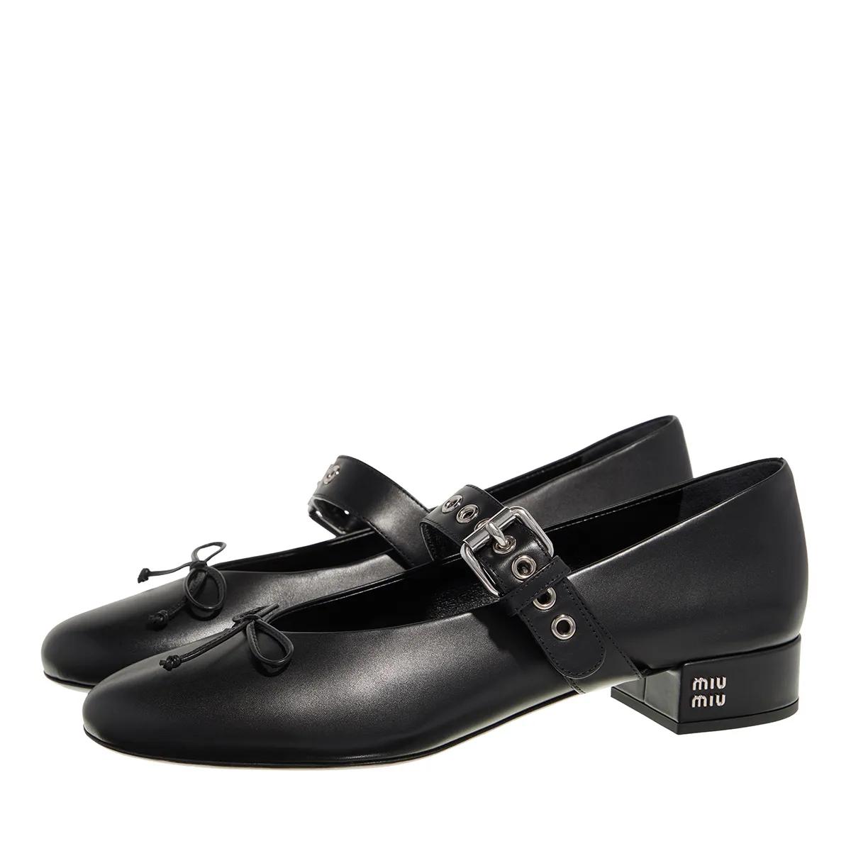 Miu Miu Loafers & Ballerinas - Leather Mary Janes - Gr. 36 (EU) - in Schwarz - für Damen