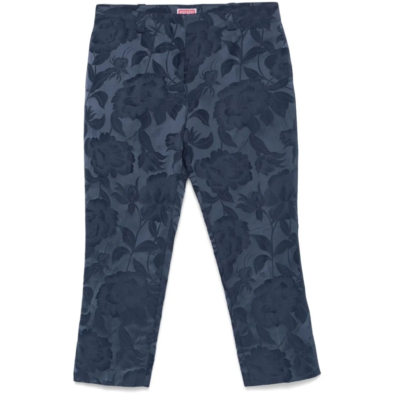 Kenzo  Cropped Indigo Blue Trousers Green