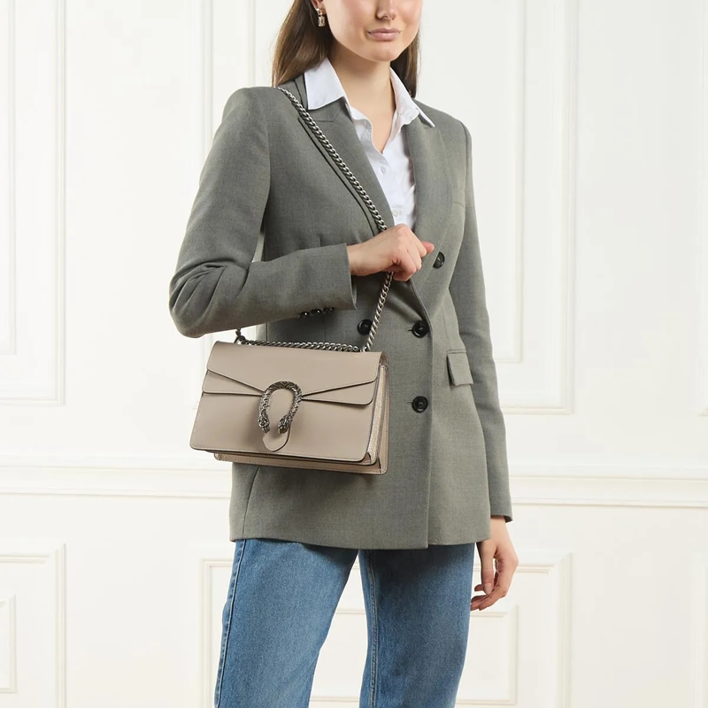 Gucci Crossbody Bag Dionysus Small Shoulder Bag Light Grey(Image 3)