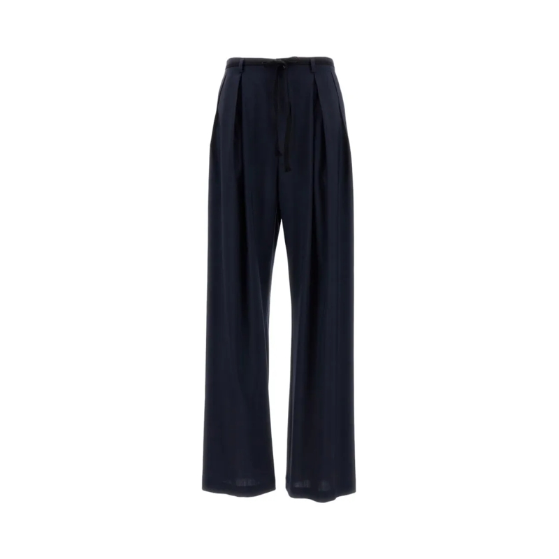 Barena  Wide-Leg Trousers With Front Pleats Blue