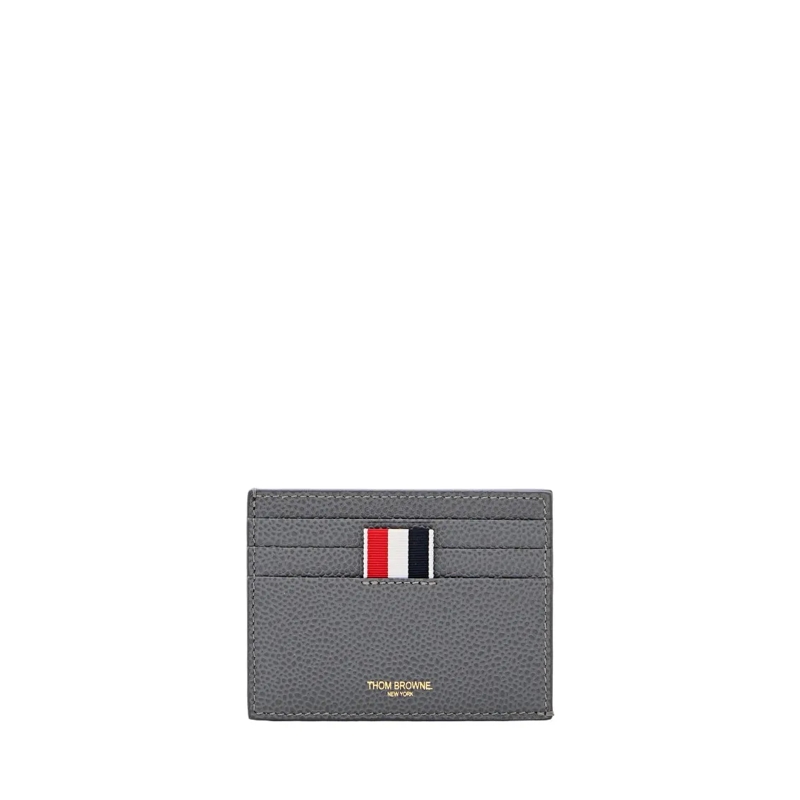 Thom Browne Portemonnee Grey Leather Card Case Grey