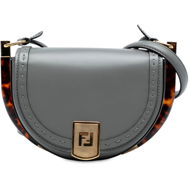 Fendi Schultertasche Leather Moonlight Crossbody grau