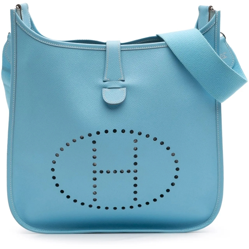 Hermès Schultertasche Clemence Evelyne III 33 blau
