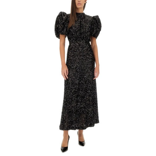 Rotate Midi-Kleider Fitted Midi Dress With Sequins Black (Image 2)
