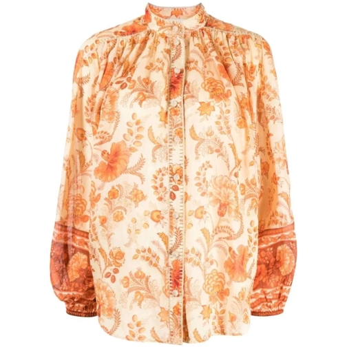 Zimmermann Blouses Junie Floral-Print Blouse Orange