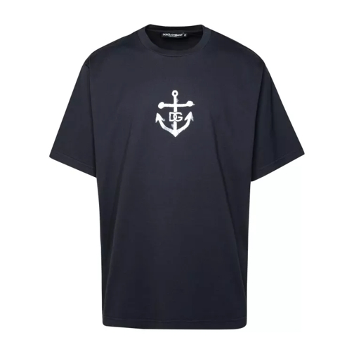 Dolce&Gabbana Navy Cotton T-Shirt Blue 