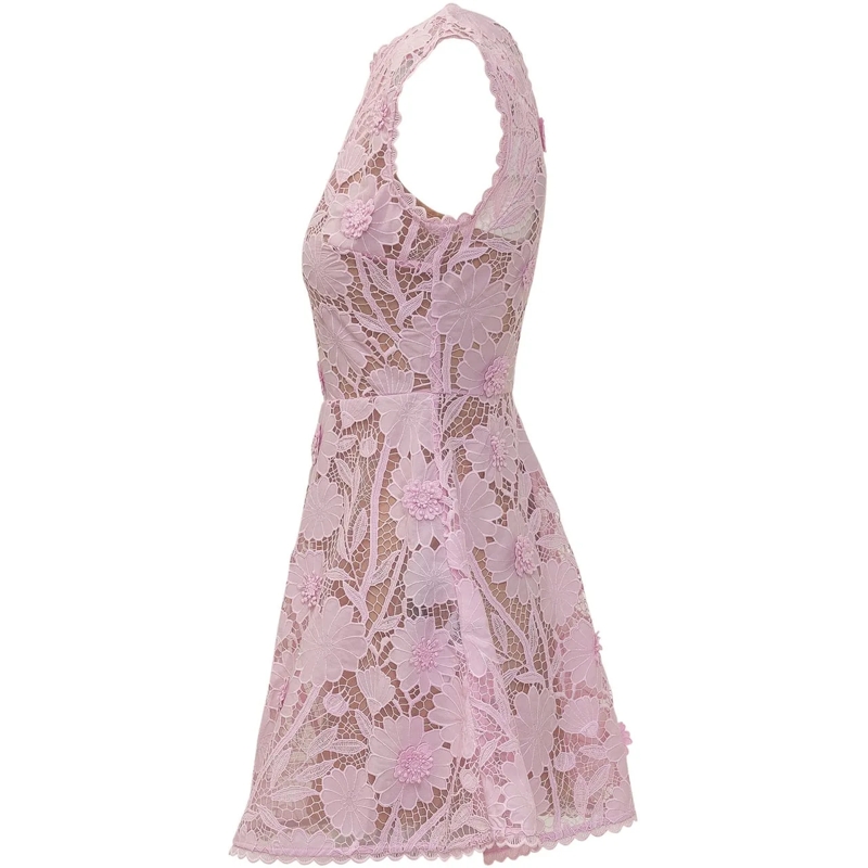 Self Portrait Minikleid Mini Abito Floreale in Pizzo rose(Image 3)