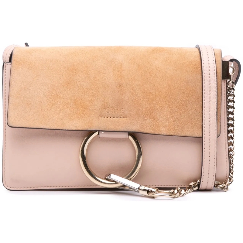 Chloé Schultertasche Small Suede and Calfskin Faye Crossbody rose