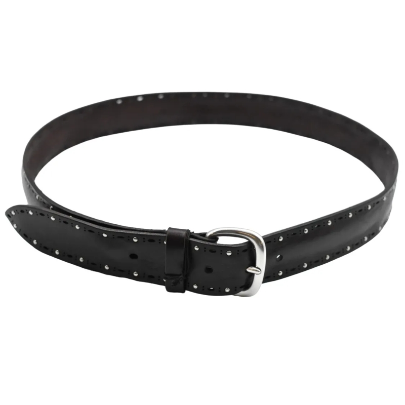 Orciani Riem Brown Belt With Polished Metal Buckle Black