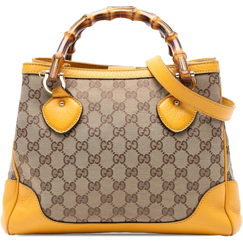 Gucci Schultertasche Small GG Canvas Diana Bamboo Top Handle Tote braun