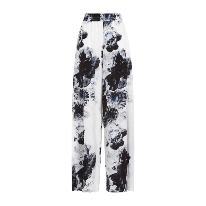 Alexander McQueen  Ink Silk Pants Multicolor