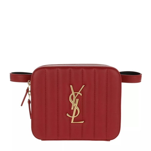 Saint Laurent Vicky Belt Bag Matelassé Lambskin Eros Red Crossbody Bag