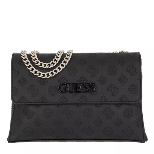 Guess Janelle Convertible Xbody Flap Black Crossbody Bag
