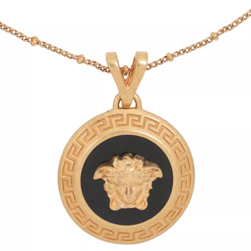 Versace Emblem Necklace Nero/Oro Mittellange Halskette