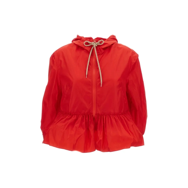 Simone Rocha  Bungee-Style Drawstring Jacket With Pleating Detai Red