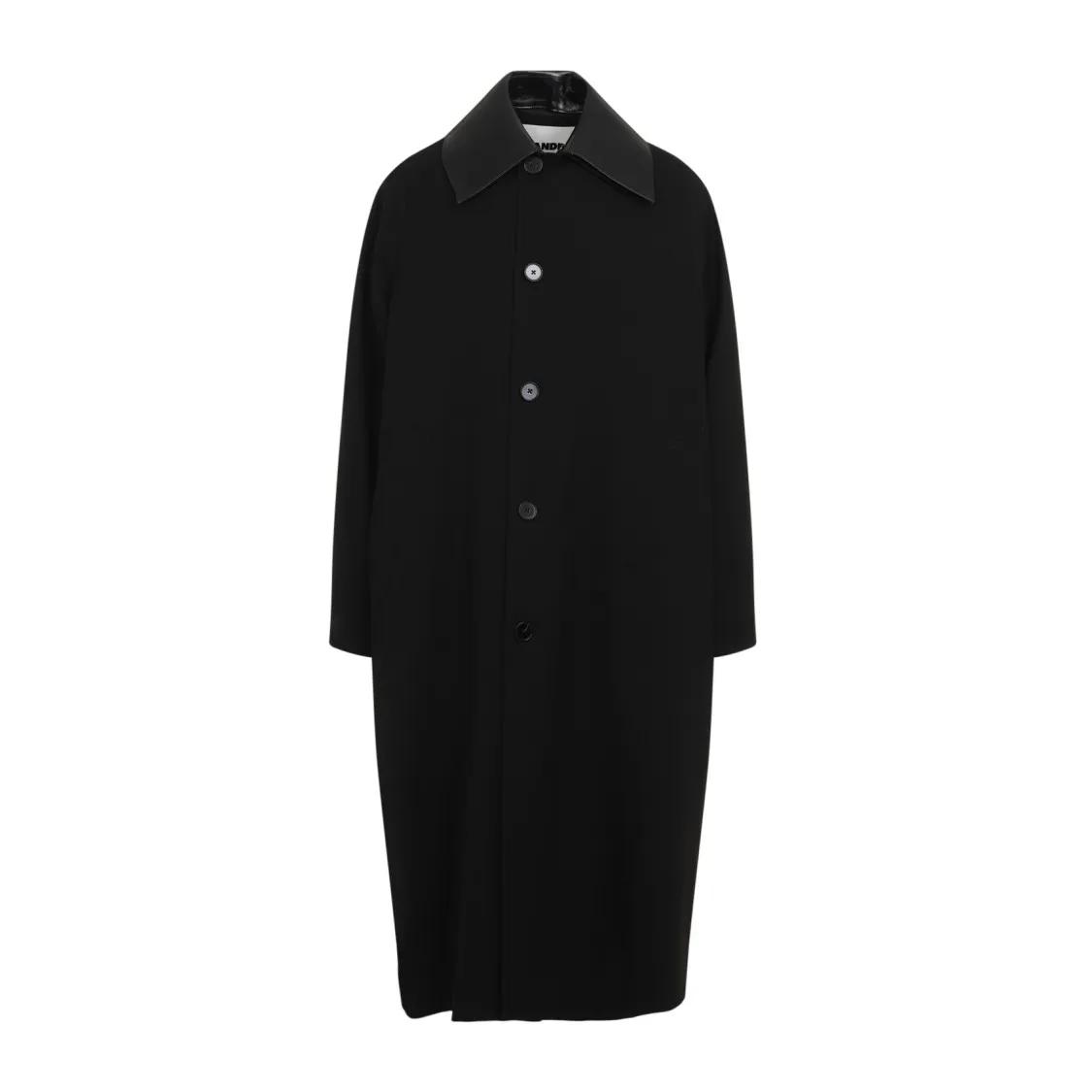 Jil Sander - Sport Black Virgin Wool Coat - Größe 48 - schwarz