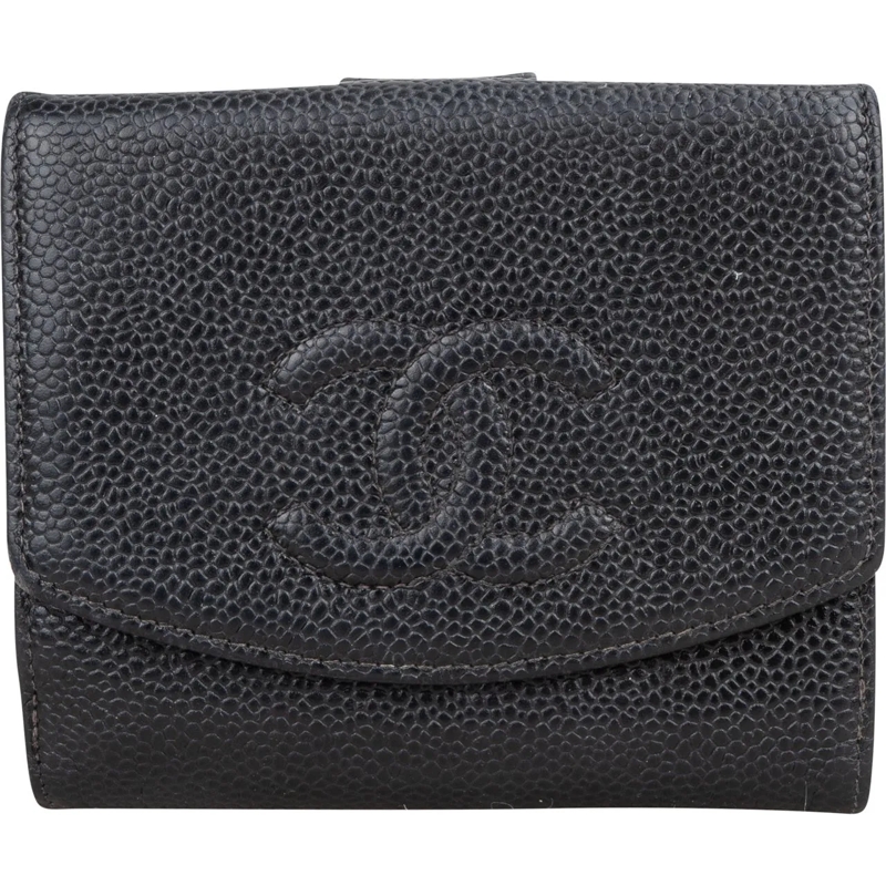 Chanel Geldbörse Chanel Caviar Leather CC Wallet schwarz