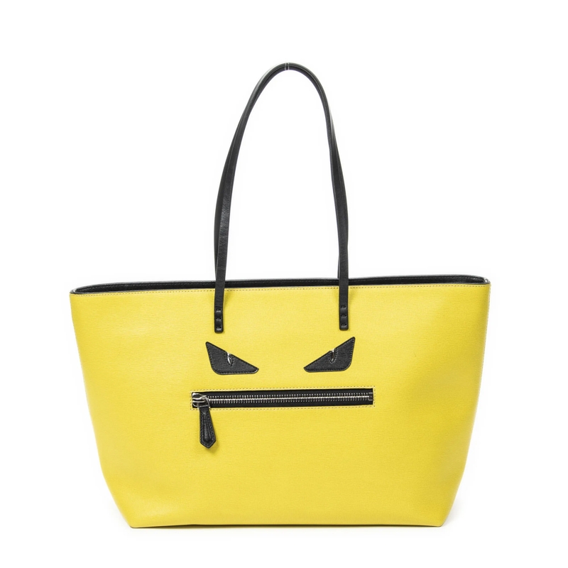 Fendi Crossbody Bag Monster Eyes Roll Zip Tote gelb