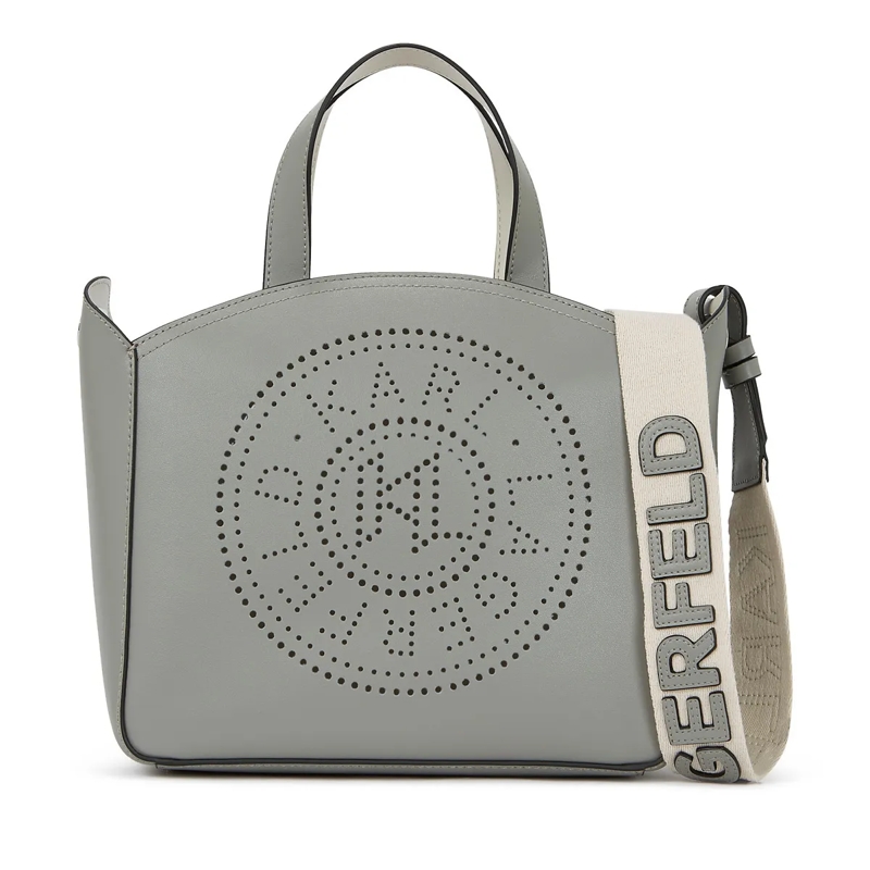 Karl Lagerfeld Shopper K/CIRCLE KLEINE TOTE-BAG MIT LOCHMUSTER grau