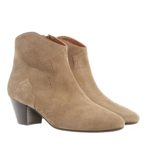 Isabel Marant Boots Woman Calf Velvet Leather Taupe Stiefelette