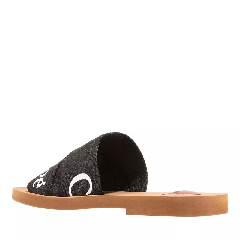 Chloé Slides Flache Pantolette Woody Black(Image 2)
