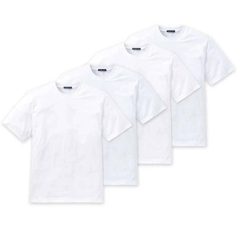 SCHIESSER Hemd American T-Shirt 4er Pack weiss