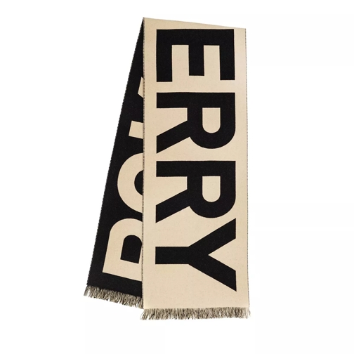 Burberry Text Football Scarf Archive Beige Wollen Sjaal