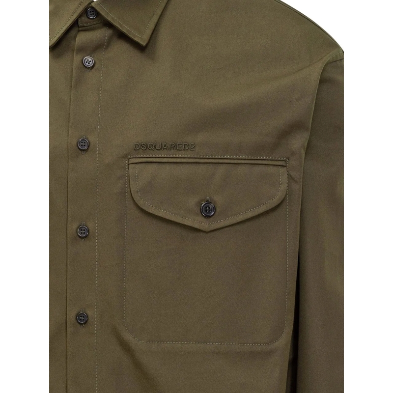 Dsquared2 Haut décontracté Dsquared2 Camicia in Cotone con Tasche Frontali grün(Image 3)
