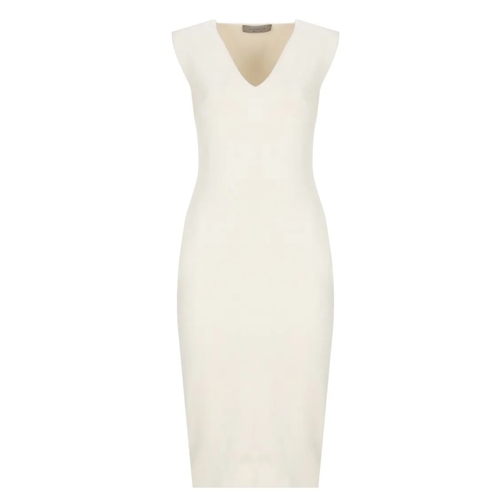 D. Exterior Mini-Kleider Ivory Wool Blend Dress Neutrals