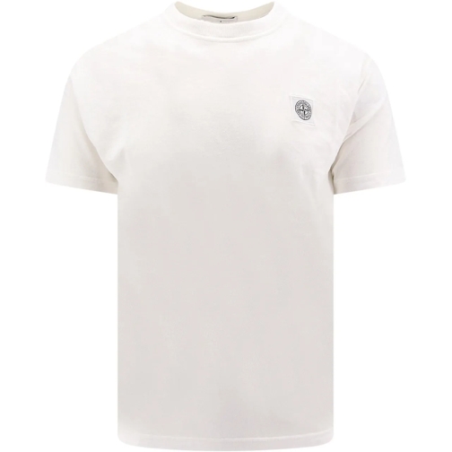 Stone Island T-Shirts Organic cotton t-shirt weiß