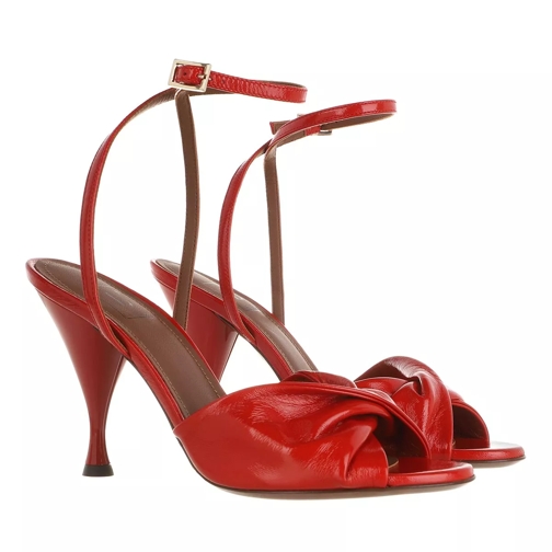 L´Autre Chose Heel Sandals Soft Patent Red Sandaler