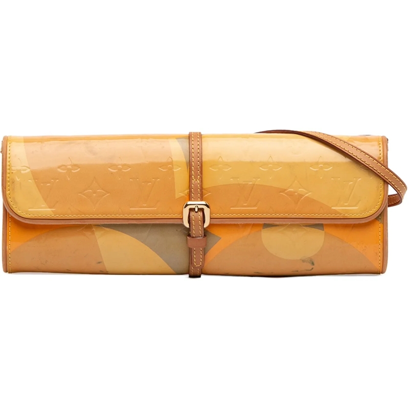 Louis Vuitton Schultertasche Monogram Vernis Fleurs Pochette gelb