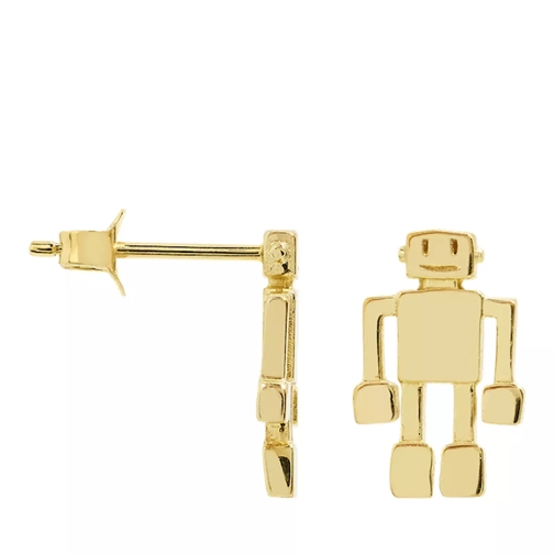 Anna + Nina Single Robot Stud Earring Gold Clou d'oreille