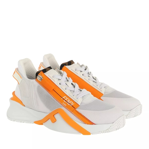 Fendi Logo Sneakers White Orange Low-Top Sneaker