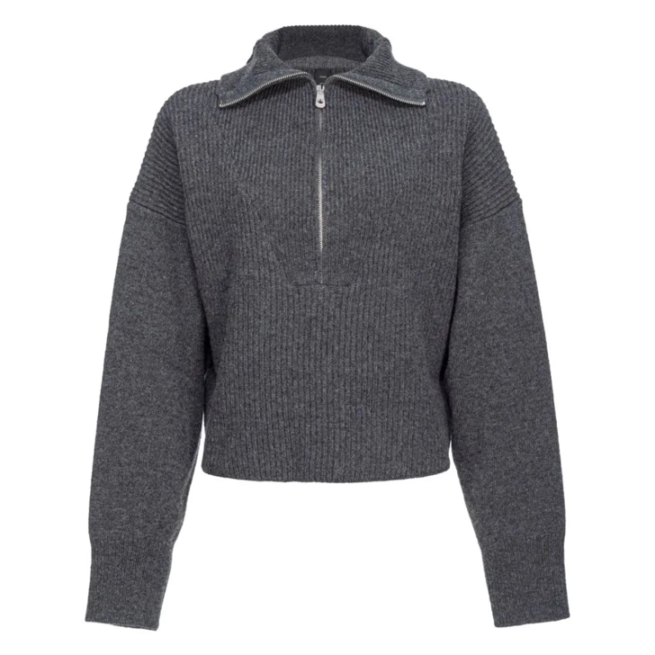 PINKO Wool Turtleneck Grey Trui met col