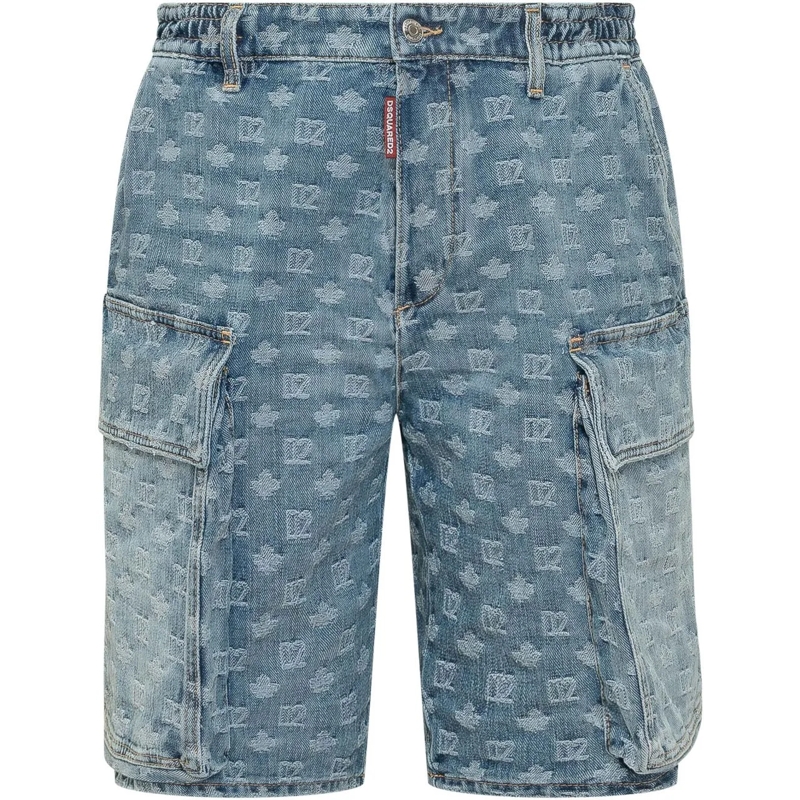 Dsquared2 Shorts Utility Short in Denim con Tasche blau
