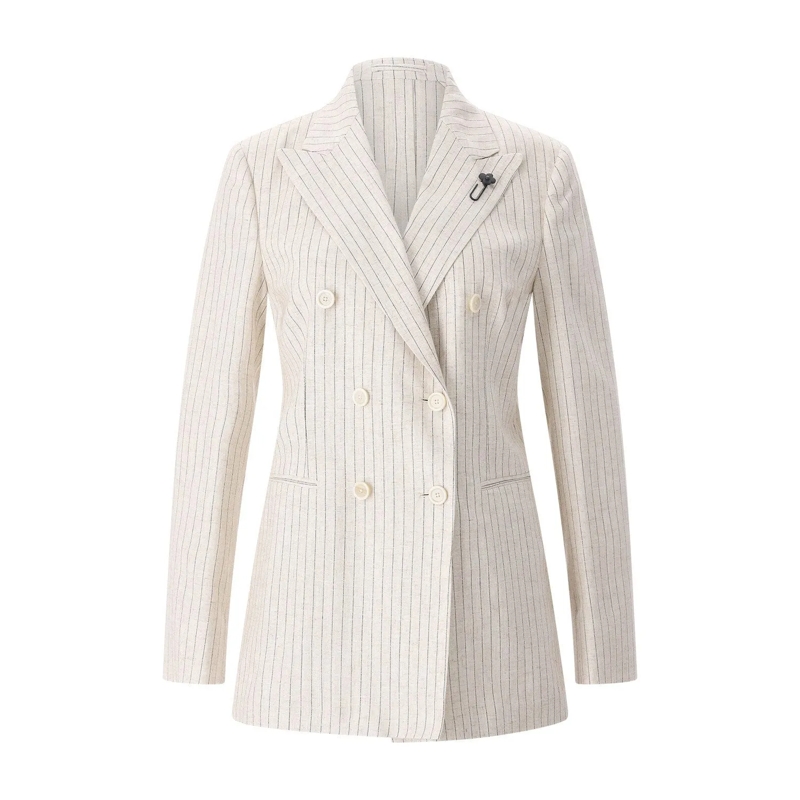 Lardini Blazer Blazer mit Nadelstreifen beige