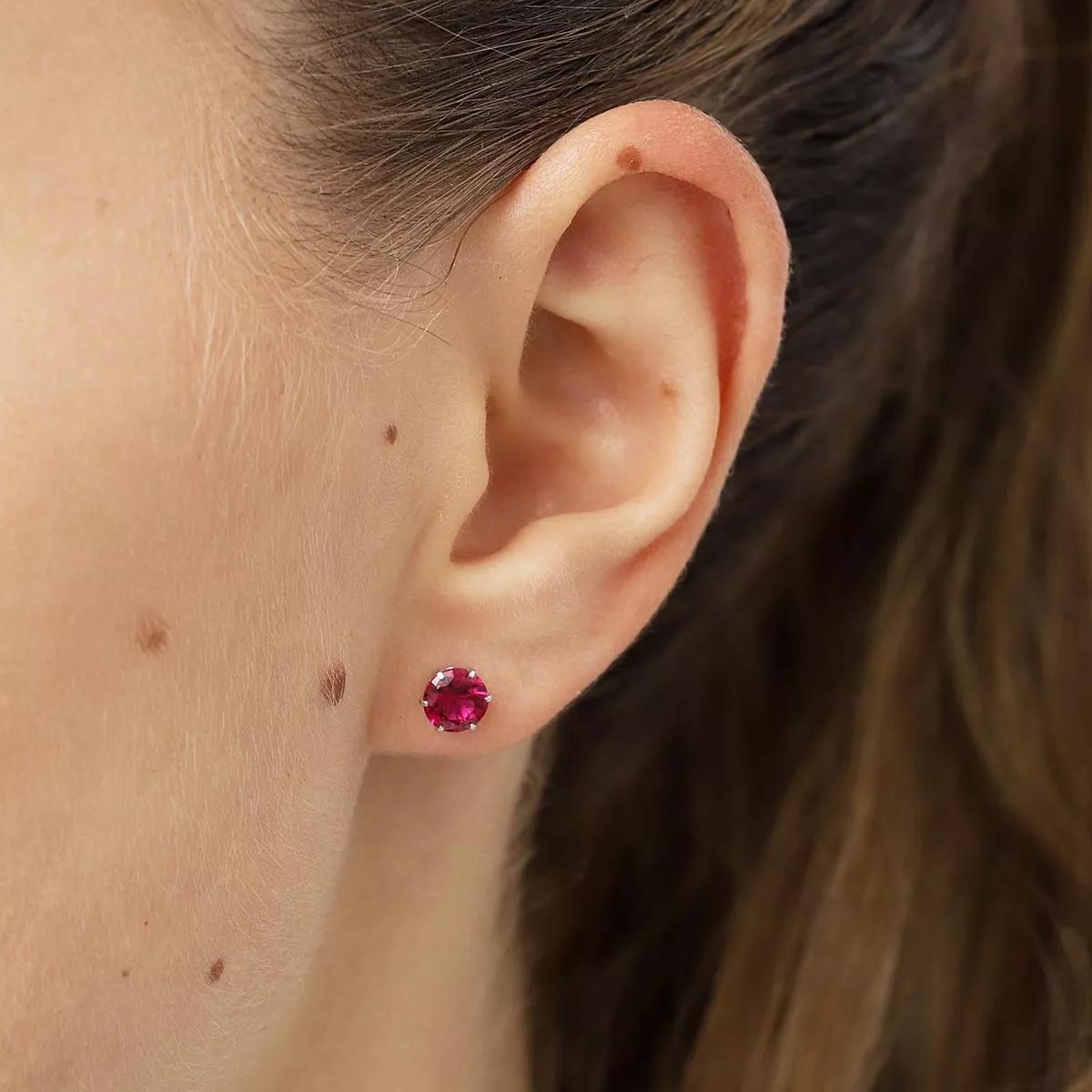 Small hot sale ruby earrings