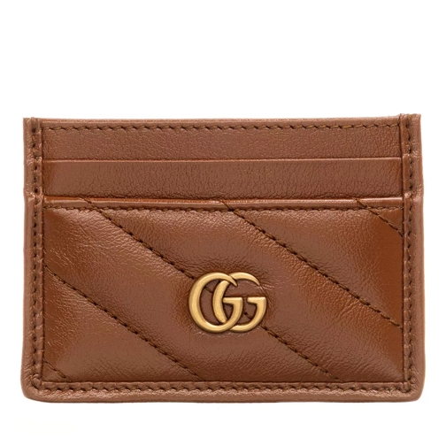 Gucci GG Marmont Card Holder Matelassé Leather Brown Card Case