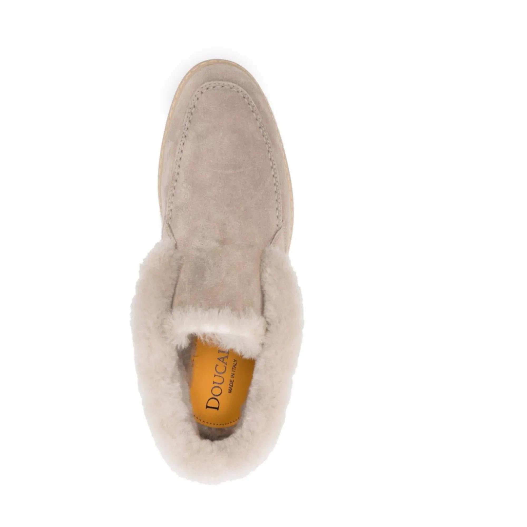 Doucal's Loafers Shearling Suede Loafers in beige