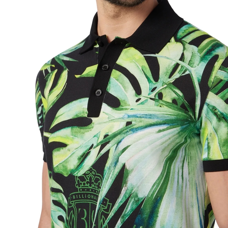BILLIONAIRE Top Poloshirt Palms schwarz(Image 4)