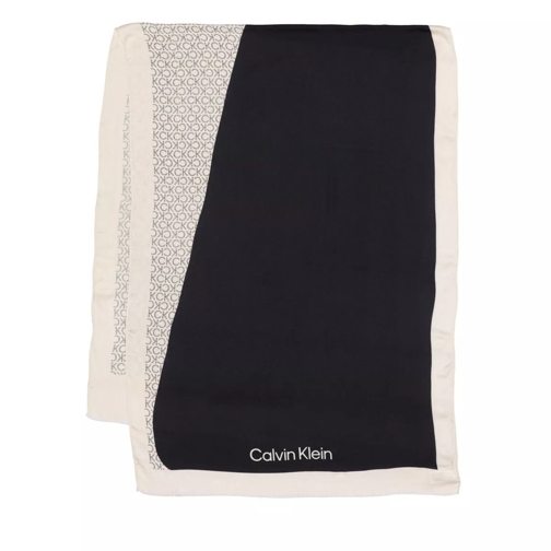 Calvin Klein Seasonal Scarf 70X180 Black White Lichtgewicht Sjaal